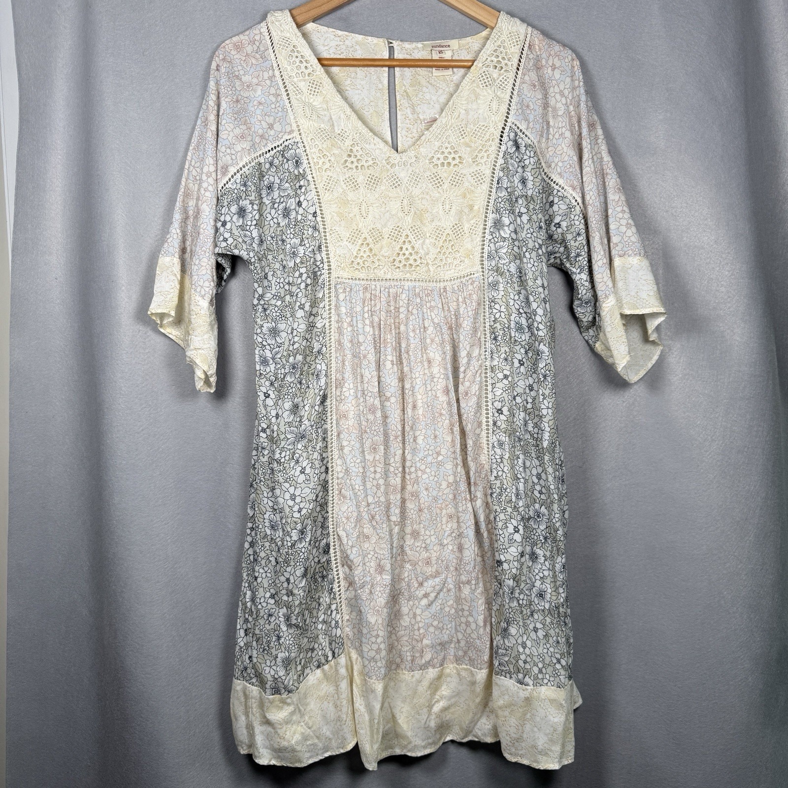 Sundance Peasant Dress Patchwork Crochet